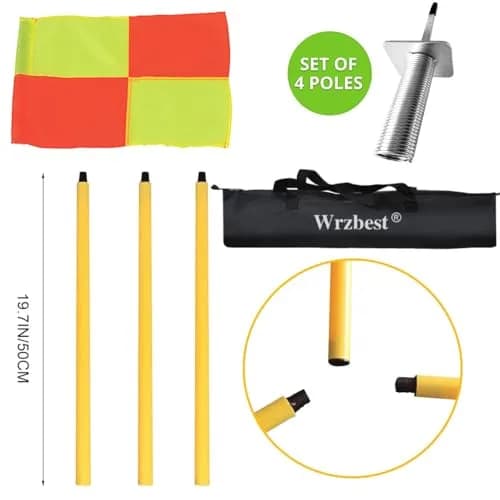 Wrzbest Soccer Corner Flags Set of 4 | Portable, Disassemblable Flags for Turf Training thumbnail 2