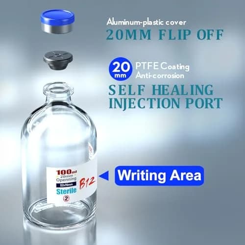 Ks-Tek Sterile Empty Vials with Self-Healing Injection Port 100ml (4-Pack) thumbnail 3