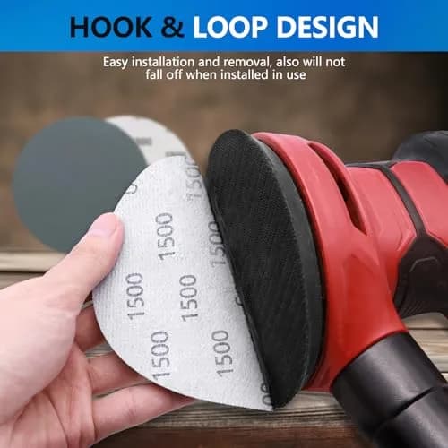 VIBRATITE 1500 Grit 5 Inch Hook & Loop Sanding Discs, 70PCS | Extra Fine Silicon Carbide for Wet/Dry Sanding thumbnail 5