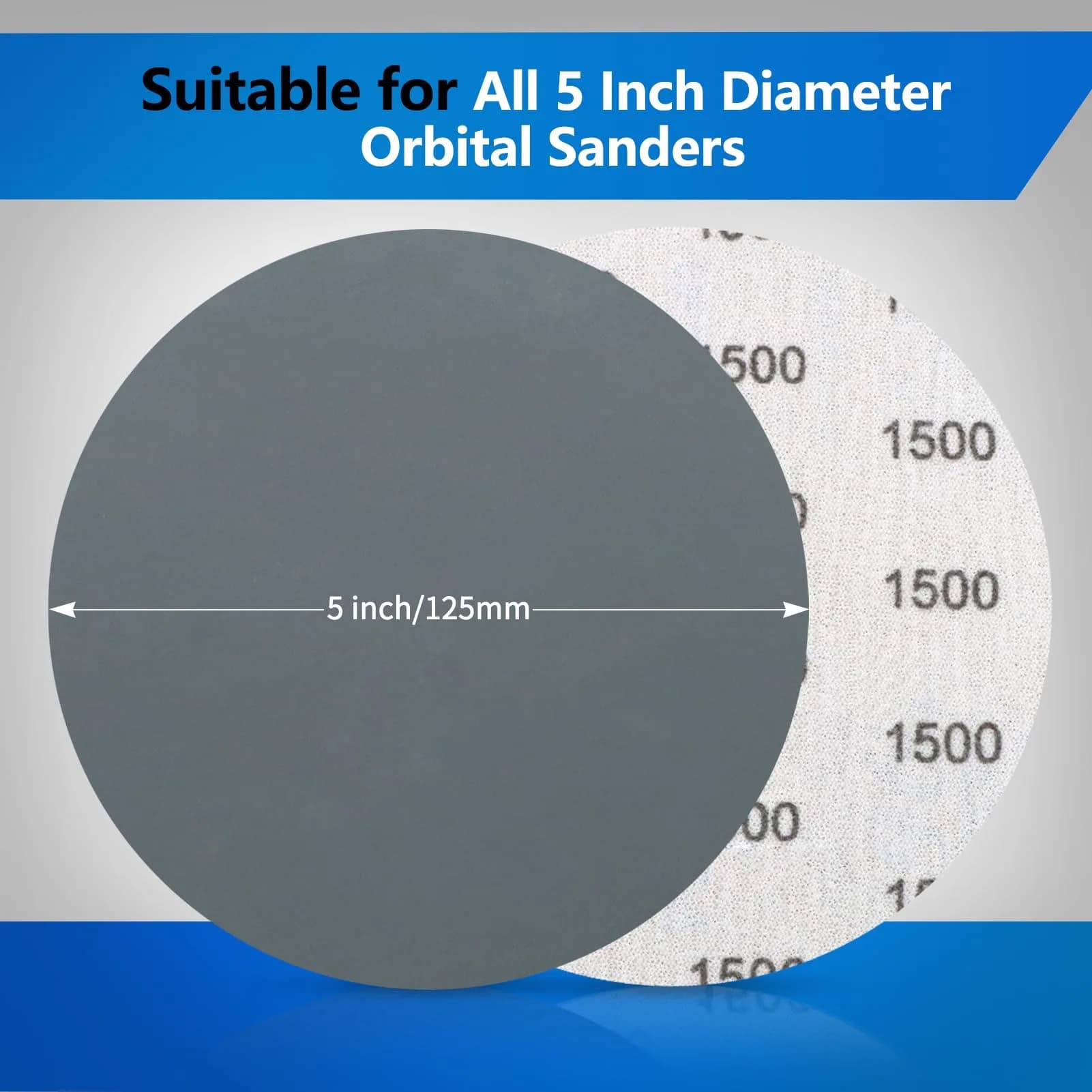 VIBRATITE 1500 Grit 5 Inch Hook & Loop Sanding Discs, 70PCS | Extra Fine Silicon Carbide for Wet/Dry Sanding - view 2