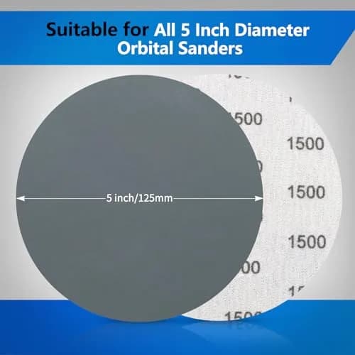 VIBRATITE 1500 Grit 5 Inch Hook & Loop Sanding Discs, 70PCS | Extra Fine Silicon Carbide for Wet/Dry Sanding thumbnail 2