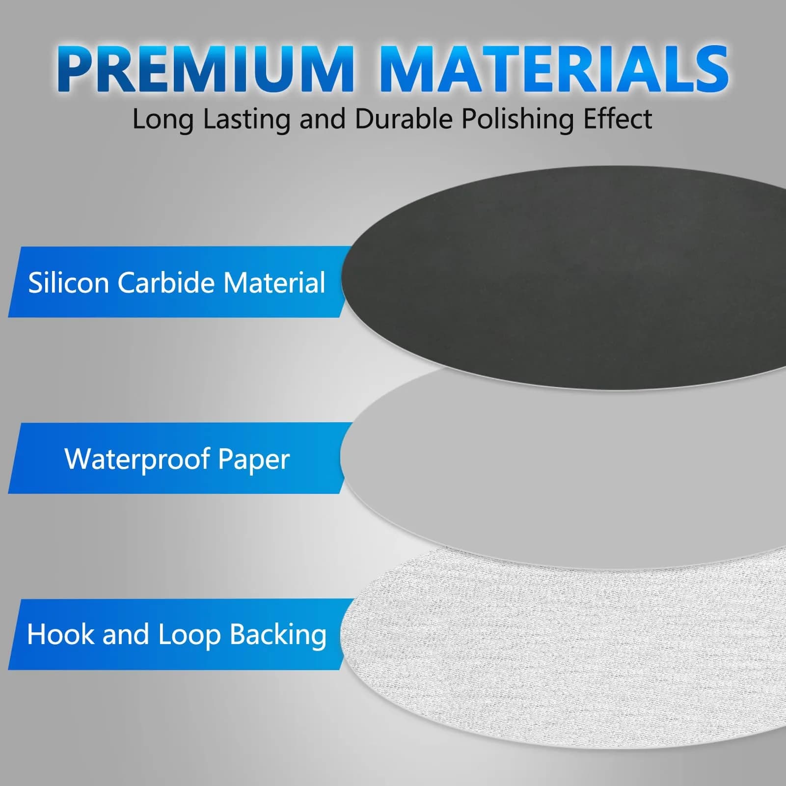 VIBRATITE 70PCS 5 Inch Hook & Loop Sanding Discs Assorted Grits (400-3000) | Silicon Carbide Wet Dry Sandpaper for Orbital Sanders - view 4
