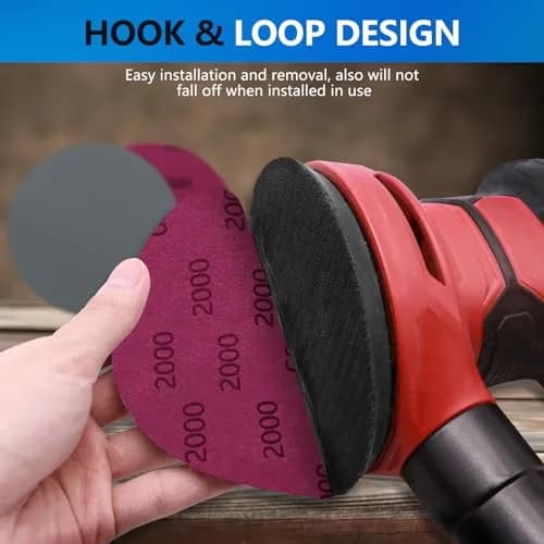 VIBRATITE 2000 Grit 5 Inch Hook & Loop Sanding Discs, 70PCS | Extra Fine Silicon Carbide for Wet/Dry Sanding thumbnail 5