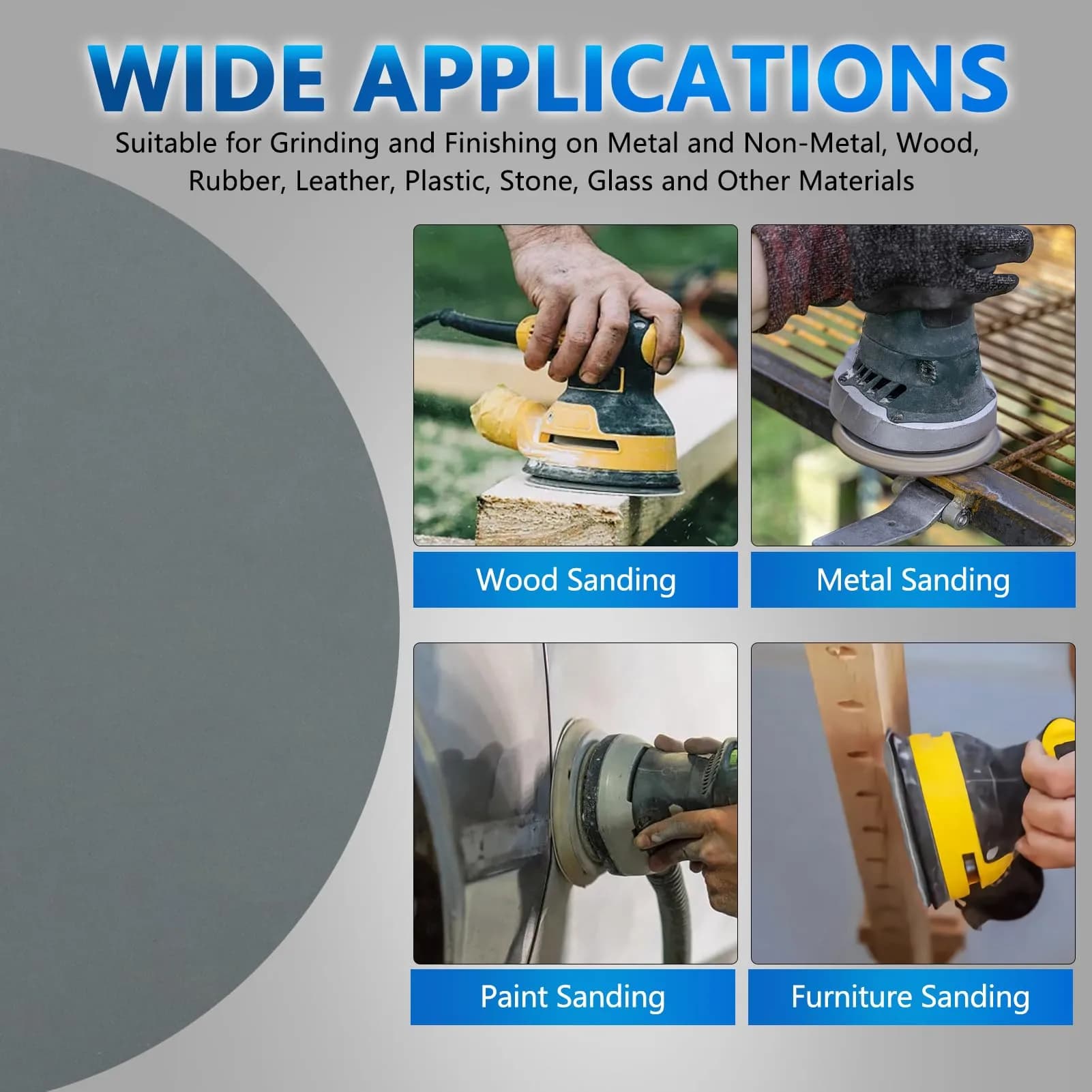 VIBRATITE 2000 Grit 5 Inch Hook & Loop Sanding Discs, 70PCS | Extra Fine Silicon Carbide for Wet/Dry Sanding - view 7