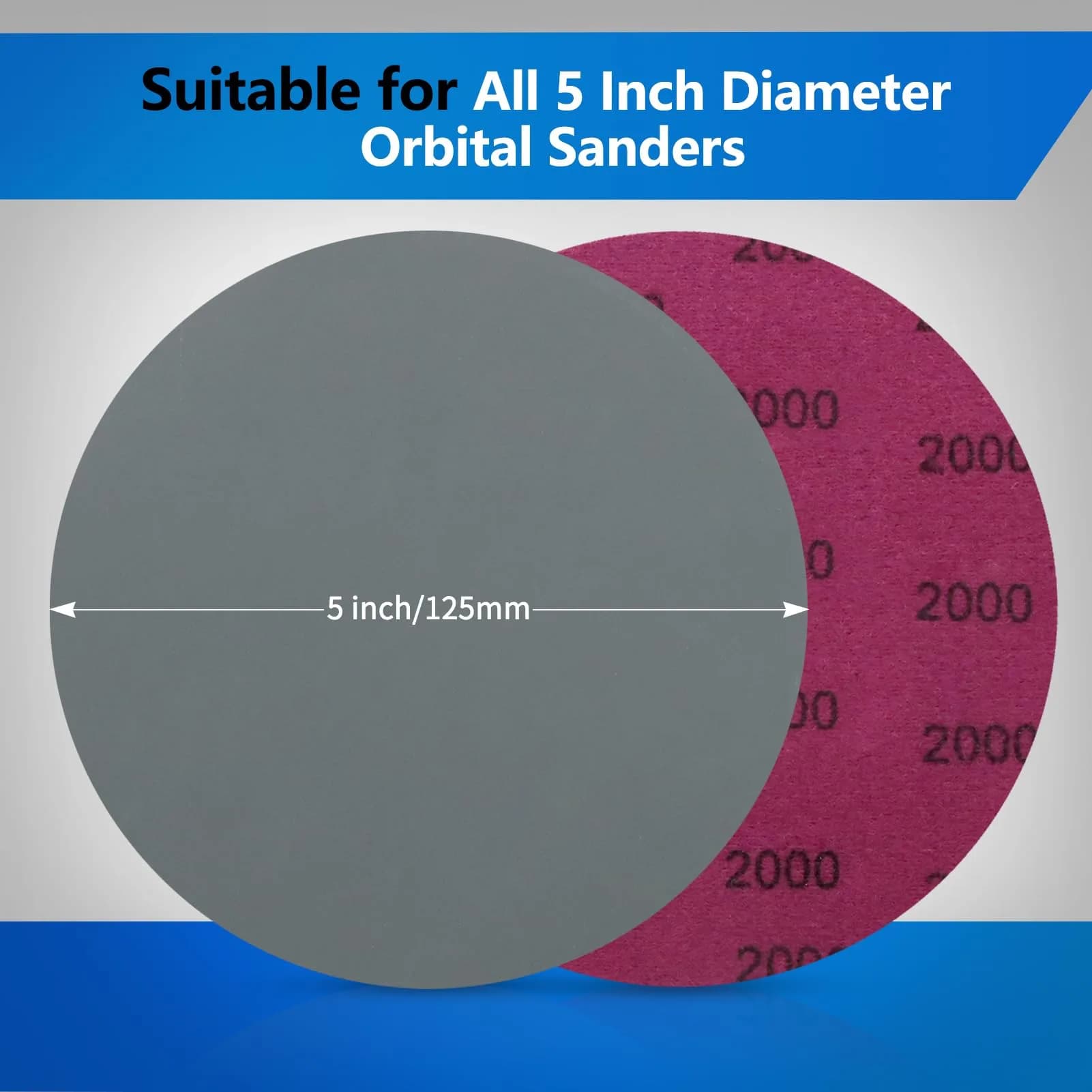 VIBRATITE 2000 Grit 5 Inch Hook & Loop Sanding Discs, 70PCS | Extra Fine Silicon Carbide for Wet/Dry Sanding - view 2