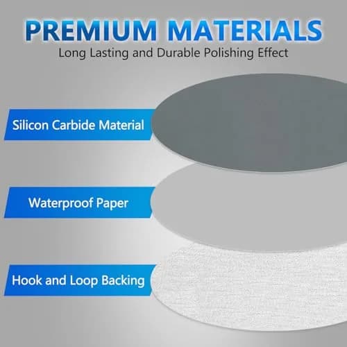 VIBRATITE 2000 Grit 5 Inch Hook & Loop Sanding Discs, 70PCS | Extra Fine Silicon Carbide for Wet/Dry Sanding thumbnail 3