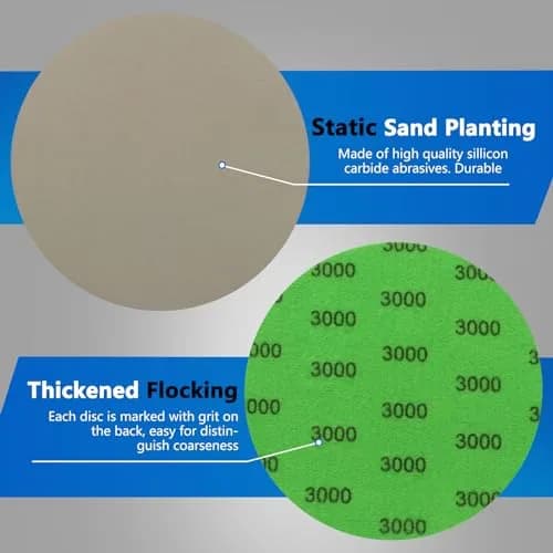 VIBRATITE 3000 Grit 5 Inch Hook & Loop Sanding Discs, 70PCS | Extra Fine Silicon Carbide for Wet/Dry Sanding thumbnail 4