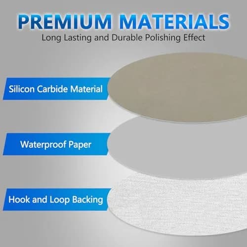 VIBRATITE 3000 Grit 5 Inch Hook & Loop Sanding Discs, 70PCS | Extra Fine Silicon Carbide for Wet/Dry Sanding thumbnail 3