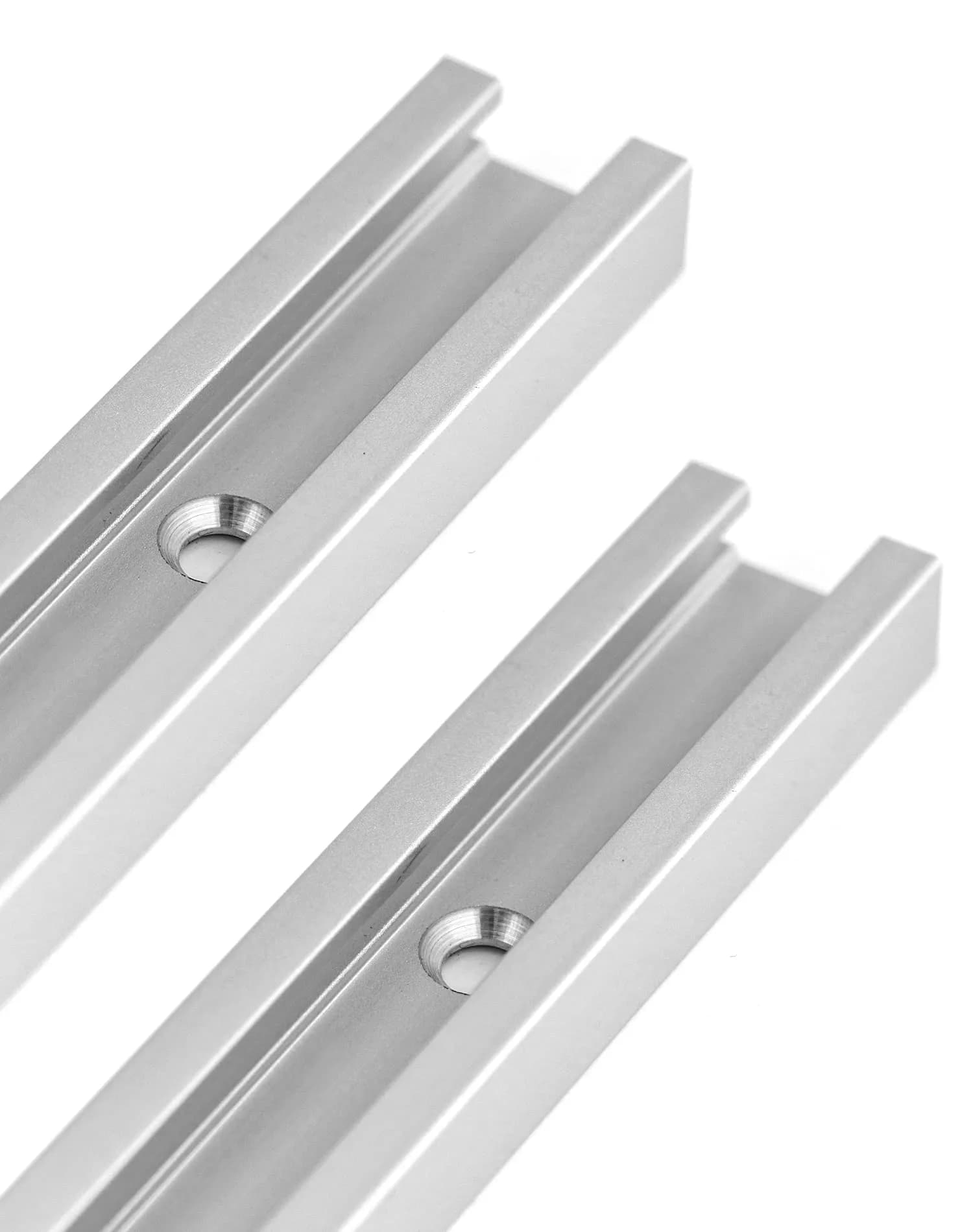QWORK 12 Inch Aluminum T Track - 2 Piece Pack | Universal Double Cut Profile for Woodworking - main product image