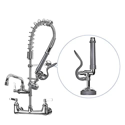 JZBRAIN Commercial Sink Sprayer Pre Rinse Sprayer 1.42 GPM | High Pressure Chrome Sprayer for Commercial Kitchens thumbnail 4