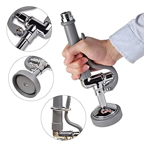 JZBRAIN Commercial Sink Sprayer Pre Rinse Sprayer 1.42 GPM | High Pressure Chrome Sprayer for Commercial Kitchens thumbnail 5