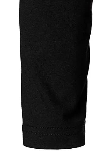 HOOD CREW Men’s Long Sleeve Polo Shirt Casual Slim Fit Contrast Color Patchwork Cotton Top Black XXL | Comfortable, breathable, stylish thumbnail 7