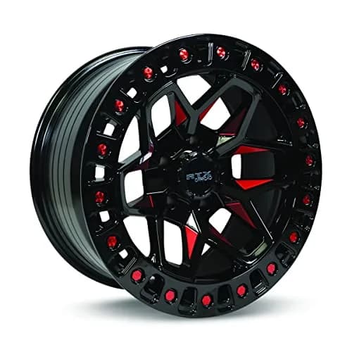 RTX Alloy Wheel Zion 17x9 5x127 ET-15 CB71.5 Gloss Black Milled Red | 17 inch Aluminum Wheel for Cars thumbnail 1