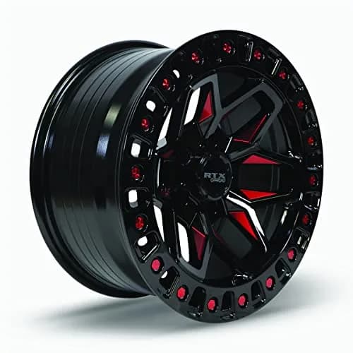 RTX Alloy Wheel Zion 17x9 5x127 ET-15 CB71.5 Gloss Black Milled Red | 17 inch Aluminum Wheel for Cars thumbnail 3