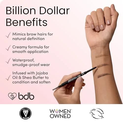 billion dollar brows Brows On Point Micro Eyebrow Pencil Raven Black | Waterproof, Precise & Natural Finish thumbnail 5