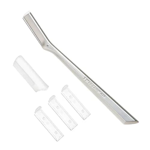 Tweezerman Stainless Steel Facial Razor with 3 Replacement Blades | Allure Best of Beauty 2023 Winner — Stainless Steel Facial Razor