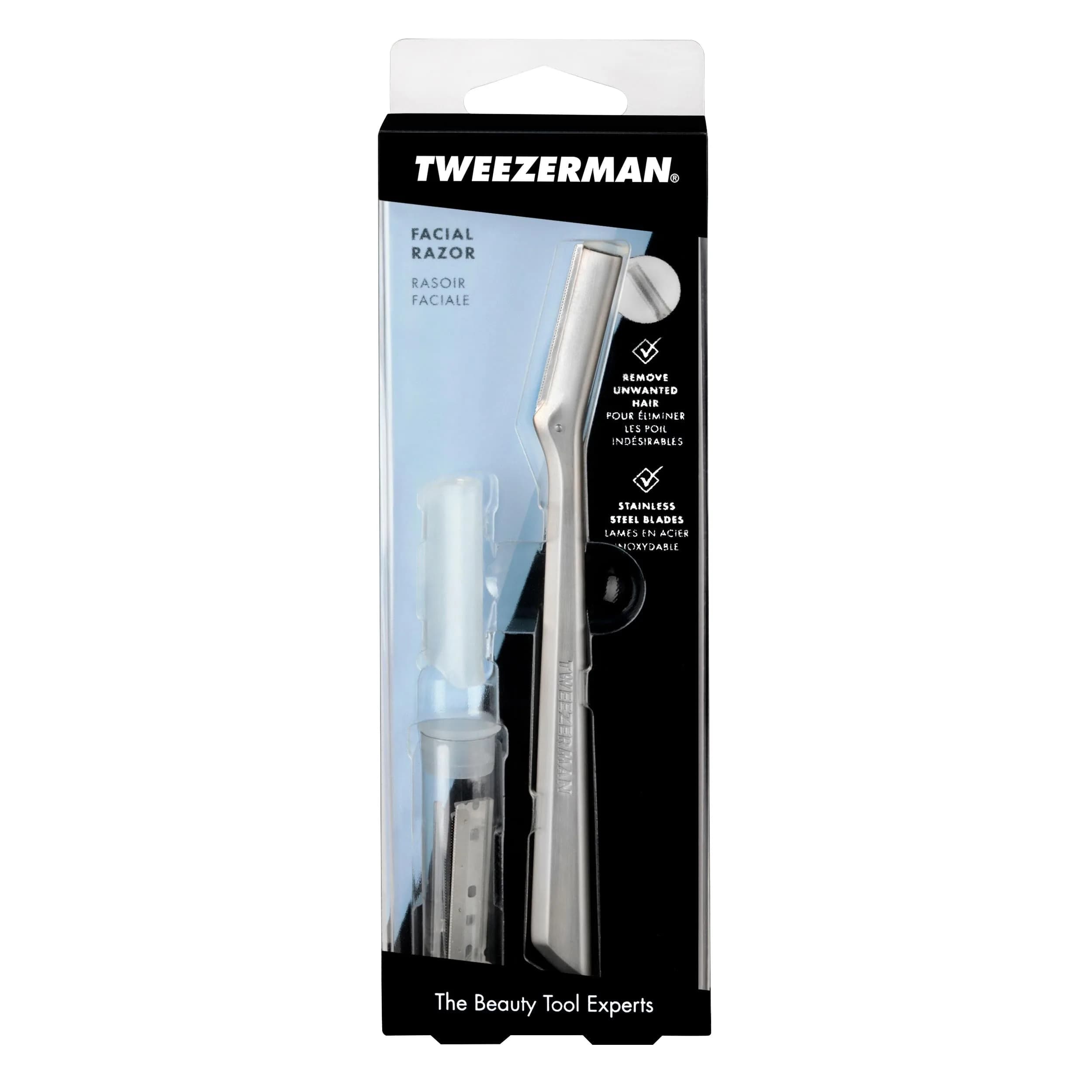 Tweezerman Stainless Steel Facial Razor with 3 Replacement Blades | Allure Best of Beauty 2023 Winner - view 5