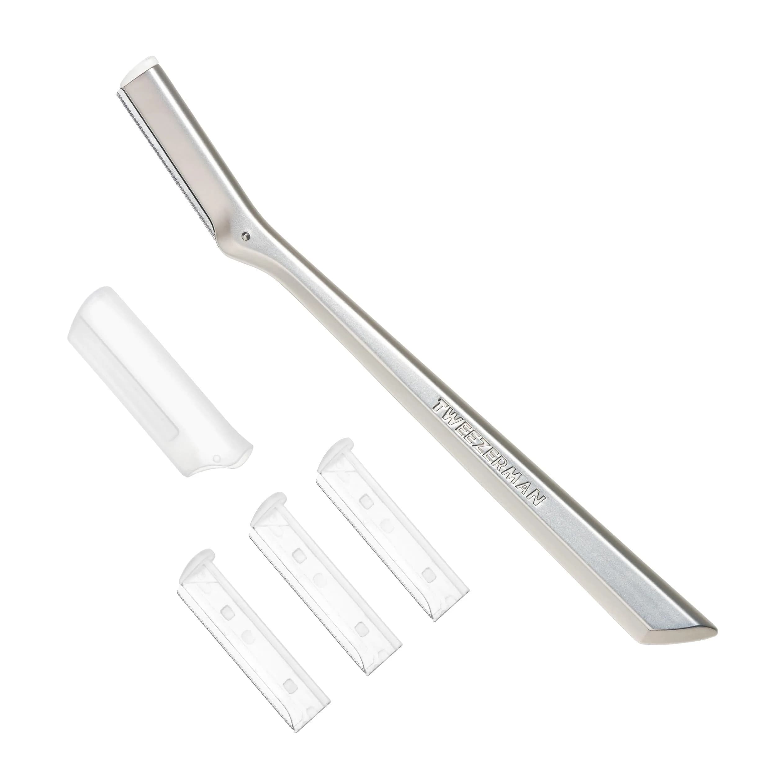 Tweezerman Stainless Steel Facial Razor with 3 Replacement Blades | Allure Best of Beauty 2023 Winner