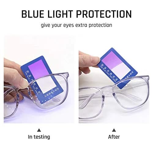 TOREGE Lightweight Anti-Fog Anti-Blue Light Safety Goggles for Women - Light Purple Blue & Clear Lens thumbnail 5