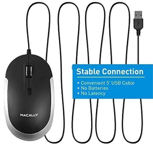 Macally Mini Wired Keyboard and Quiet Wired Mouse Combo, Space Grey | 78 Keys + 13 Apple Shortcuts thumbnail 8