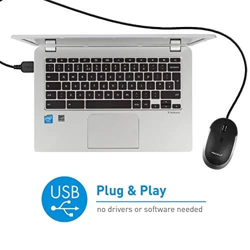 Macally Mini Wired Keyboard and Quiet Wired Mouse Combo, Space Grey | 78 Keys + 13 Apple Shortcuts thumbnail 9