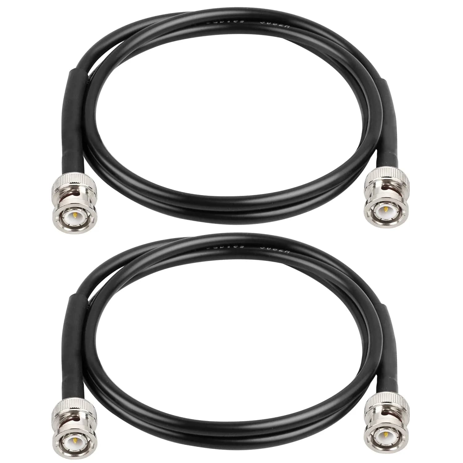 MOOKEERF RG58 BNC Male to Male Coaxial Cable 3ft (91cm) 2-Pack | Low Loss 50 Ohm Extension Cable for RF Radios & Antennas