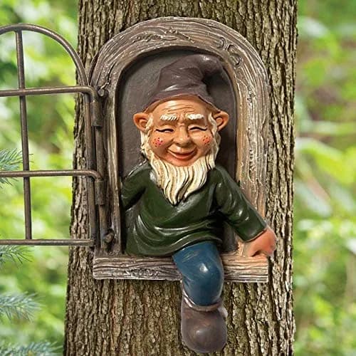 vomiceak Whimsical Fairy Garden Gnome Statue, Tree Faces Decor Outdoor 15cm (5.9 Inch) | Cute Resin Elf for Yard & Patio thumbnail 1