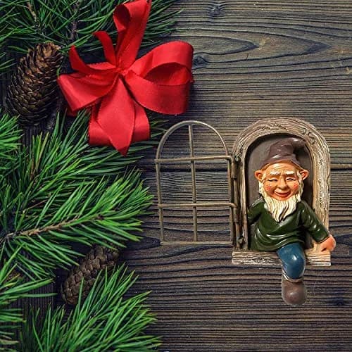 vomiceak Whimsical Fairy Garden Gnome Statue, Tree Faces Decor Outdoor 15cm (5.9 Inch) | Cute Resin Elf for Yard & Patio thumbnail 3