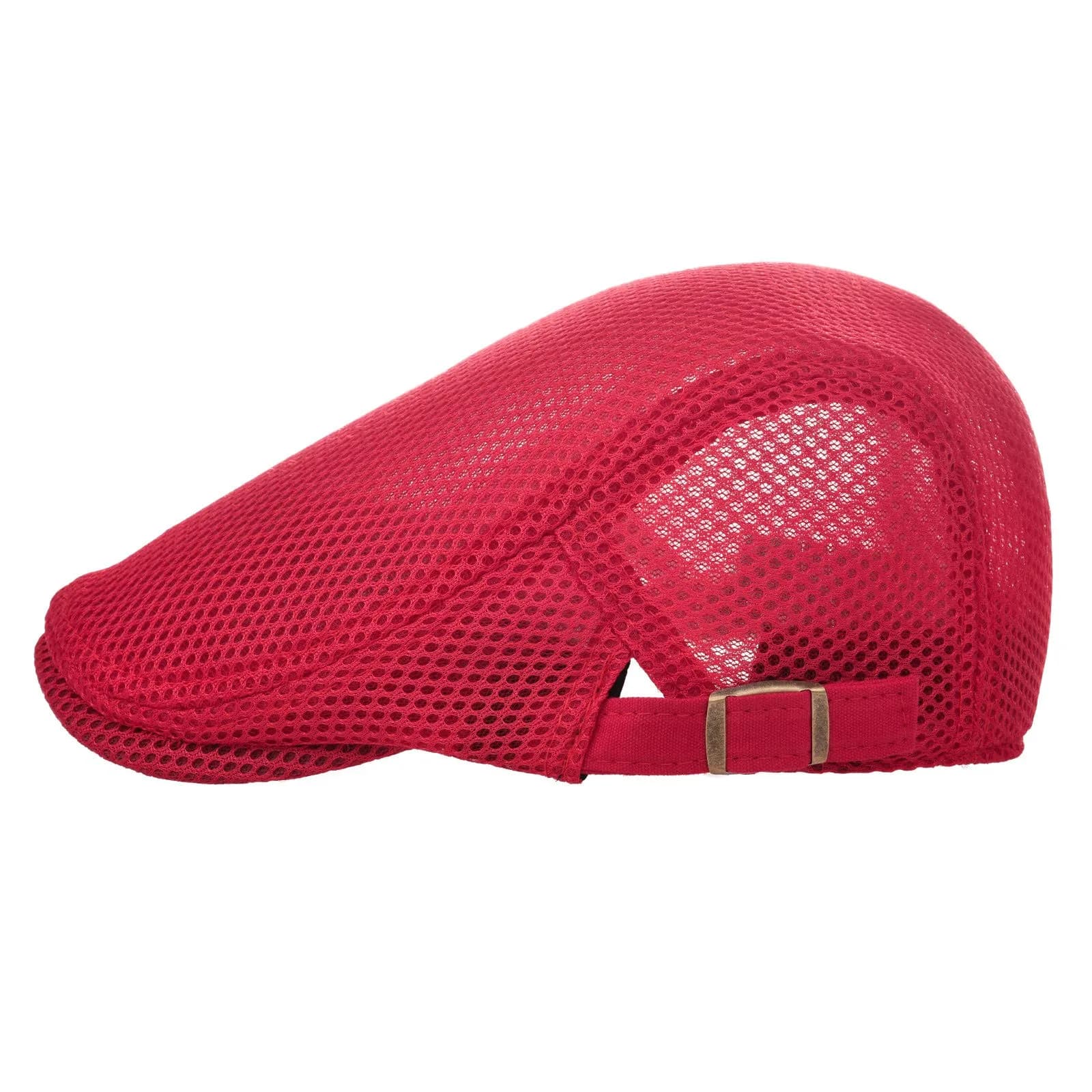 VOBOOM Men's Red Breathable Mesh Summer Hat | Adjustable Newsboy Ivy Cabbie Flat Cap 57-60cm - view 2