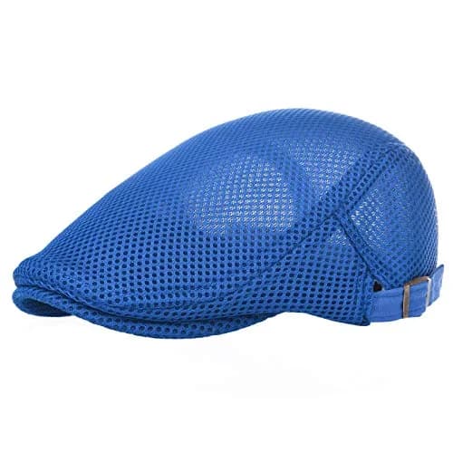 VOBOOM Men's Breathable Mesh Summer Hat Adjustable Newsboy Beret Ivy Cabbie Flat Cap Khaki