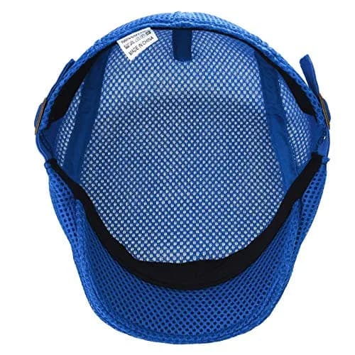VOBOOM Men Breathable Mesh Summer Hat Adjustable Newsboy Beret (Royal Blue) | Classic Summer Cap for Men thumbnail 5