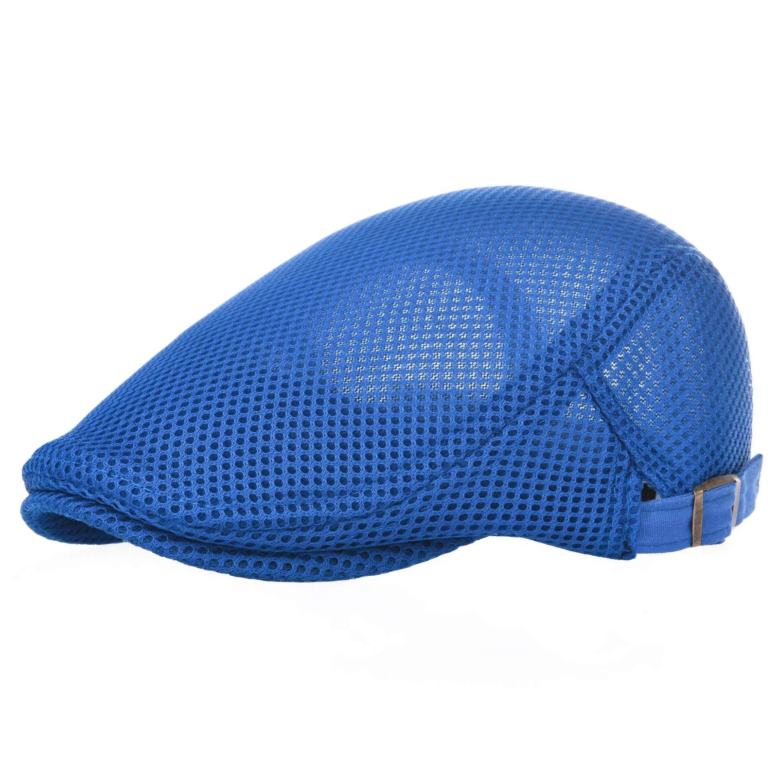 VOBOOM Men's Royal Blue Breathable Mesh Summer Newsboy Beret Cap - Adjustable Ivy Cabbie Flat Hat thumbnail 1