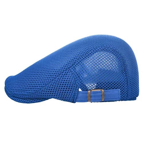 VOBOOM Men's Royal Blue Breathable Mesh Summer Newsboy Beret Cap - Adjustable Ivy Cabbie Flat Hat - view 2