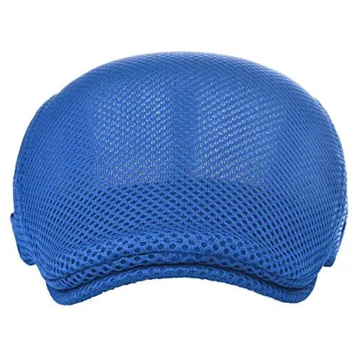 VOBOOM Men's Royal Blue Breathable Mesh Summer Newsboy Beret Cap - Adjustable Ivy Cabbie Flat Hat - view 3