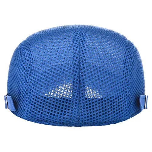 VOBOOM Men's Royal Blue Breathable Mesh Summer Newsboy Beret Cap - Adjustable Ivy Cabbie Flat Hat - view 4