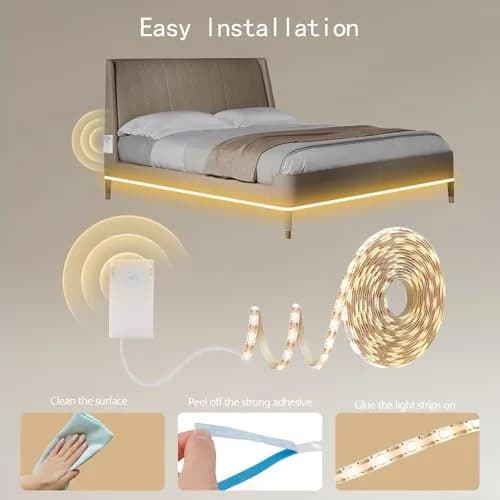 echosari STRING_LIGHT 9.8Ft 90 LED Motion Sensor Under-Cabinet Light | Battery Operated, Easy Install, 5H Brightness thumbnail 7
