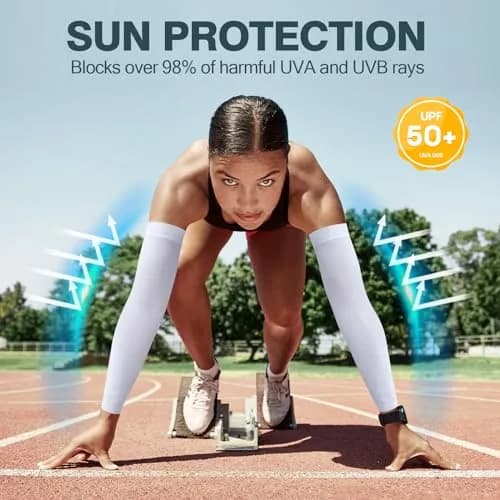 Rescoto UV Protection Cooling Arm Sleeves 2 Pairs | UPF 50 Sun & Tattoo Cover for Men Women Youth thumbnail 2