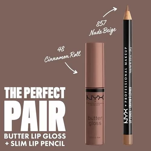 NYX PROFESSIONAL MAKEUP Butter Gloss Brown Sugar Lip Gloss, Cinnamon Roll (Grey Brown) 8ml (0.27 Fl Oz) thumbnail 4