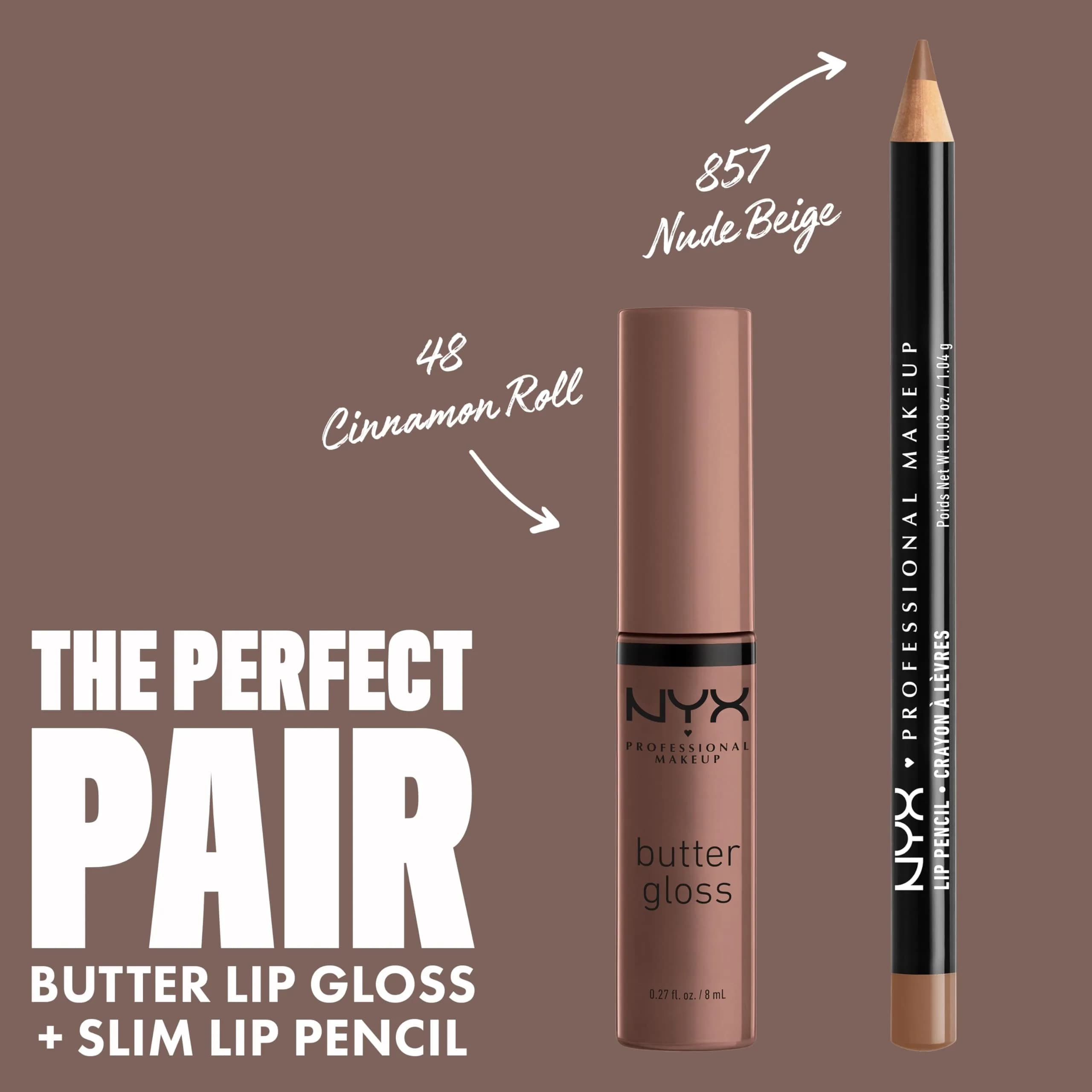 NYX PROFESSIONAL MAKEUP Butter Gloss Brown Sugar Lip Gloss, Cinnamon Roll (Grey Brown) 8ml (0.27 Fl Oz) - view 4