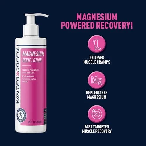 Wintergreen Magnesium Body Lotion 8.5 oz | Shea Butter for Muscle Cramps & Hydration thumbnail 7