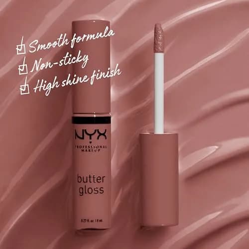 NYX PROFESSIONAL MAKEUP Butter Gloss Brown Sugar - Spiked Toffee (Brown Mauve) Non-Sticky Lip Gloss thumbnail 2