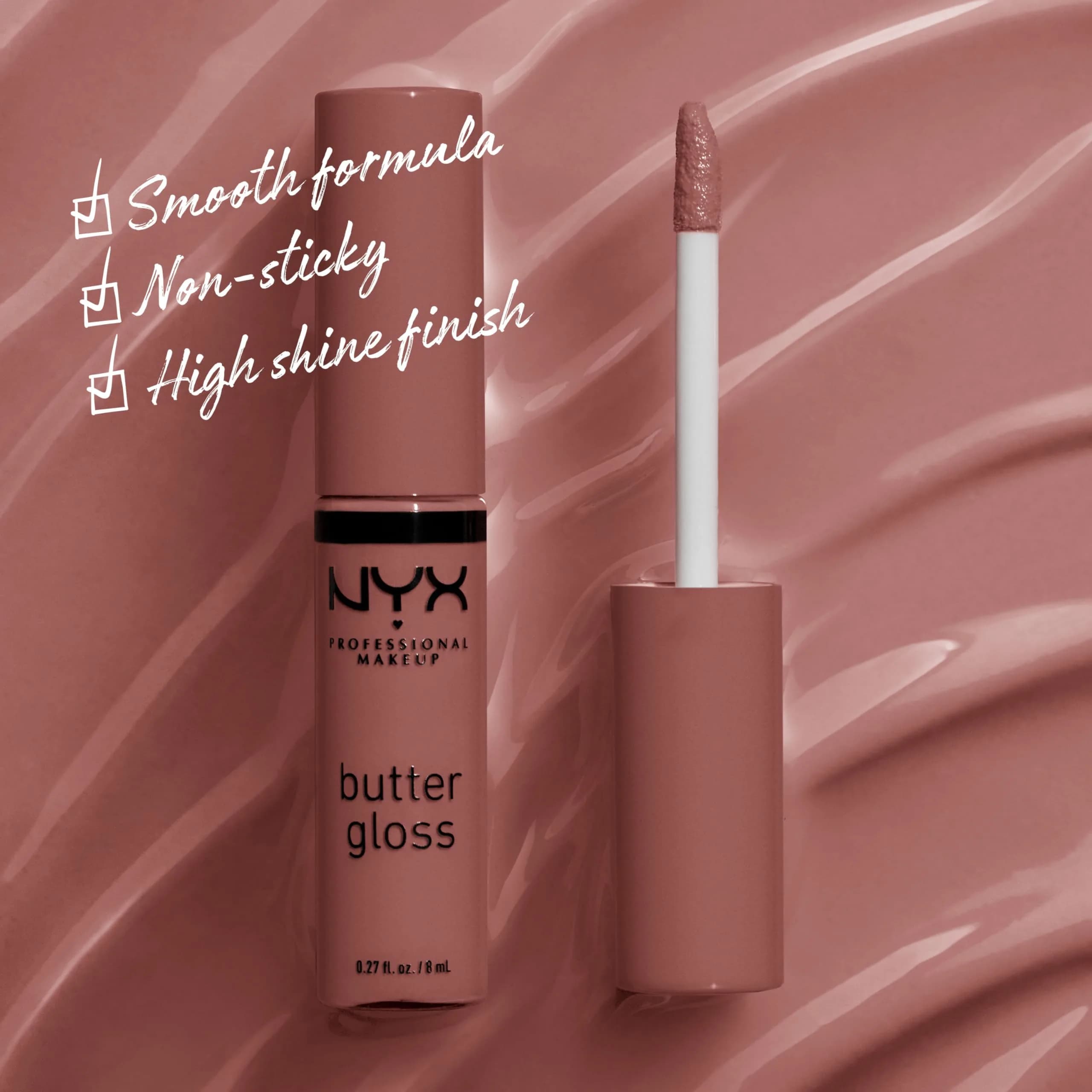 NYX PROFESSIONAL MAKEUP Butter Gloss Brown Sugar - Spiked Toffee (Brown Mauve) Non-Sticky Lip Gloss thumbnail 2