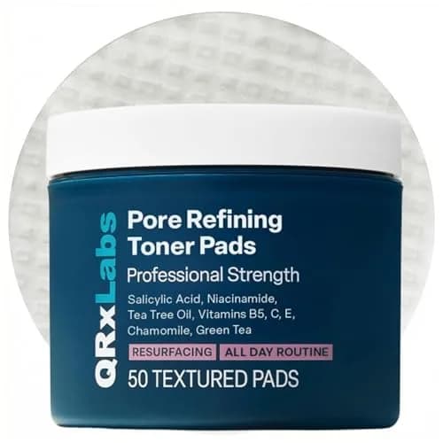 QRxLabs Pore Refining Toner Pads with Salicylic Acid & Niacinamide | 50ct (1.69 Fl Oz) thumbnail 1