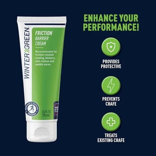 Wintergreen Friction Barrier Cream, Anti-Chafing, Blisters, Rashes | 2.5 oz, For Athletes & Active Individuals thumbnail 5