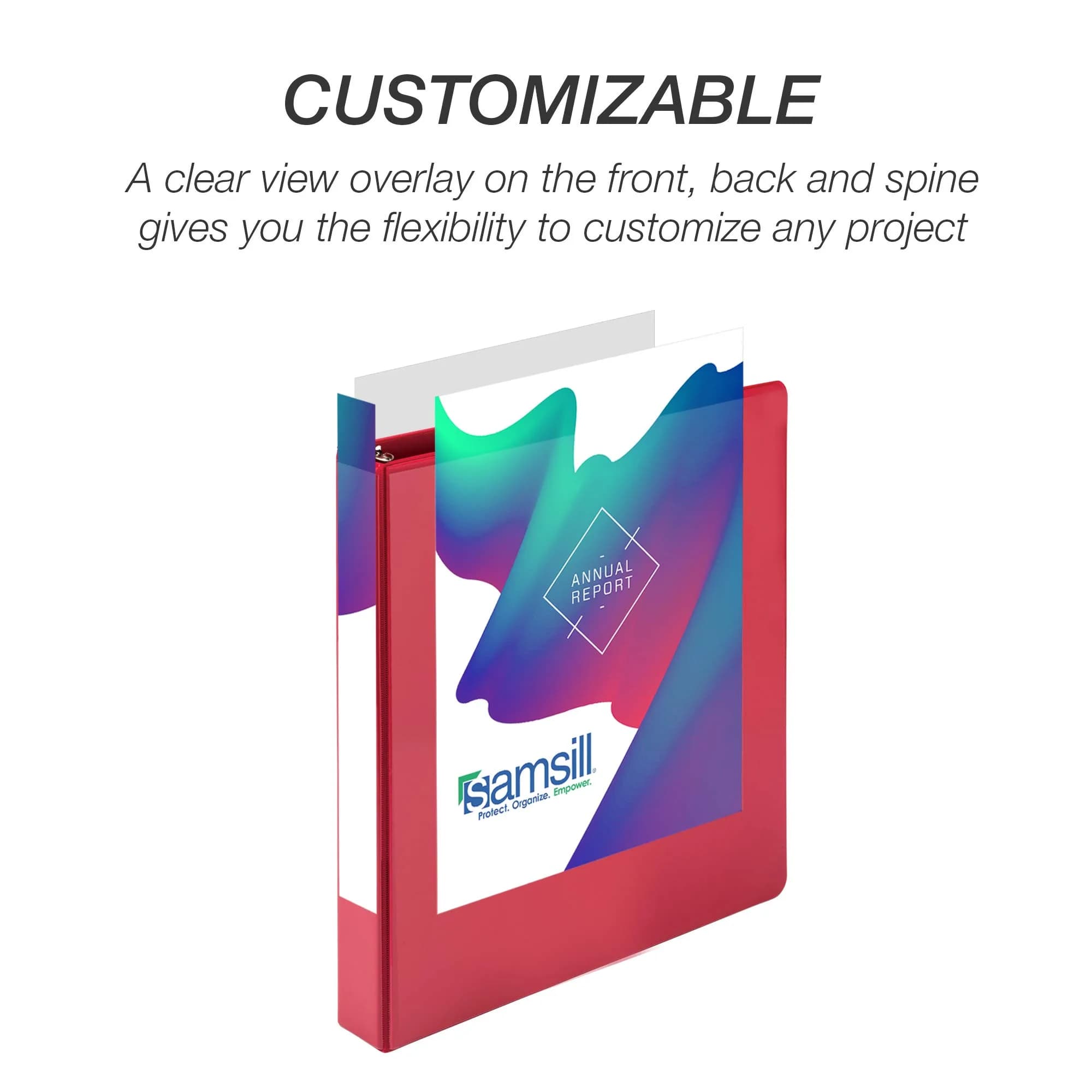 Samsill Durable 2.5cm (1 Inch) D Ring Binder, Red, 1-Pack | Springback Binder for Students & Office - view 6
