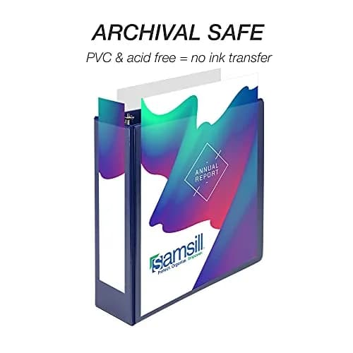 Samsill Durable 3 inch D-Ring Binder, Blue | Holds 600 Sheets, 100% Recycled Chipboard thumbnail 5