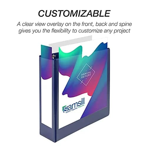 Samsill Durable 3 inch D-Ring Binder, Blue | Holds 600 Sheets, 100% Recycled Chipboard thumbnail 6