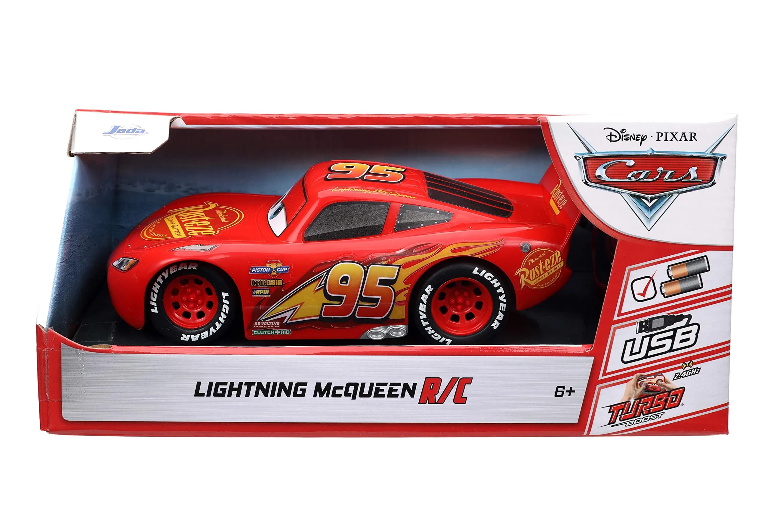 Jada Toys Pixar Cars Lightning McQueen RC Remote Control Car 1:24 Scale, 19.05 cm (7.5 inches) | Licensed Disney Pixar Toy - view 6