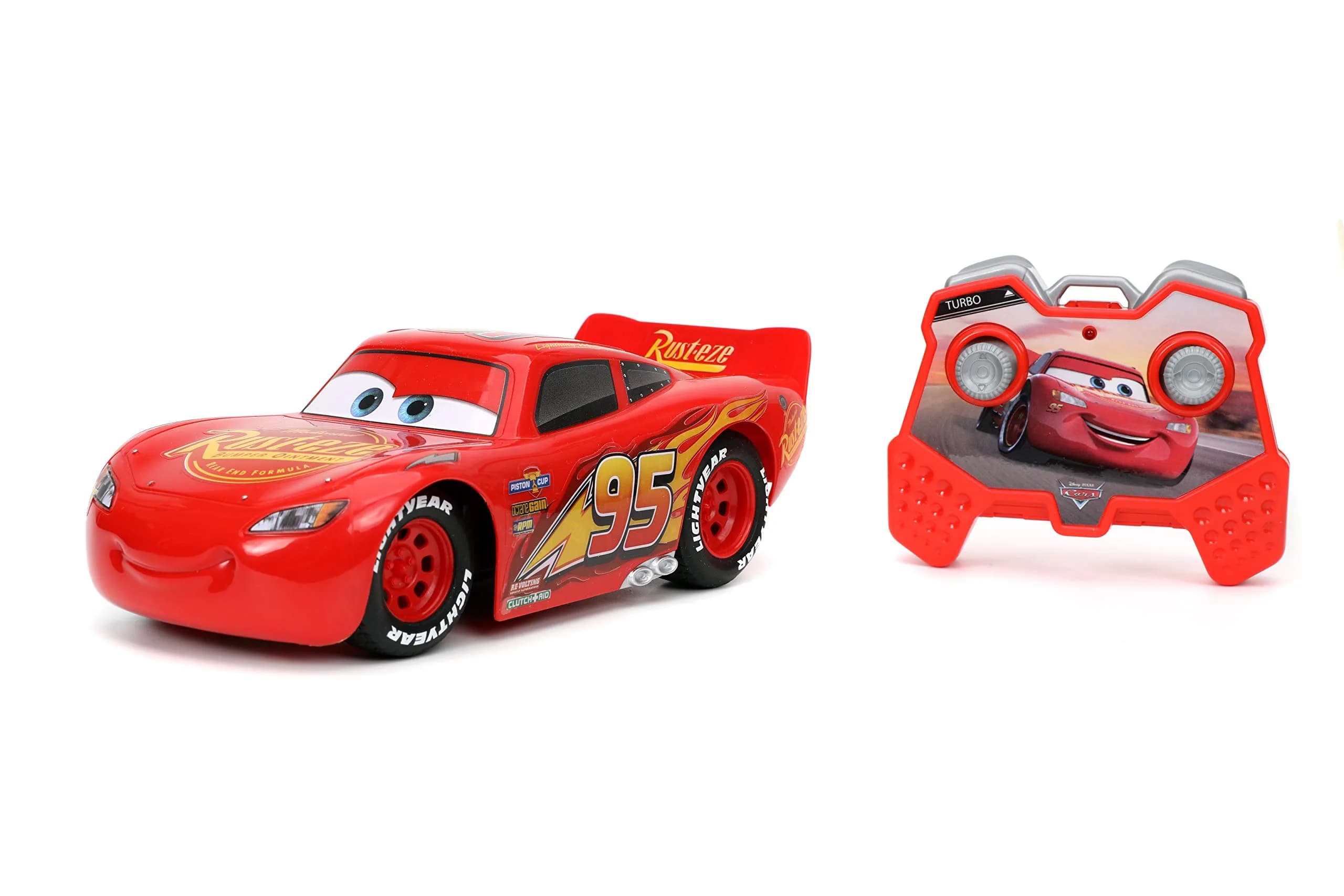 Jada Toys Pixar Cars Lightning McQueen RC Remote Control Car 1:24 Scale, 19.05 cm (7.5 inches) | Licensed Disney Pixar Toy - main product image