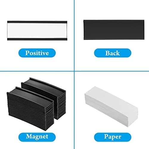 Outus Magnetic Label Holders 1 x 3 Inch | Reusable Magnetic Labels for Metal Racks & Shelves thumbnail 5